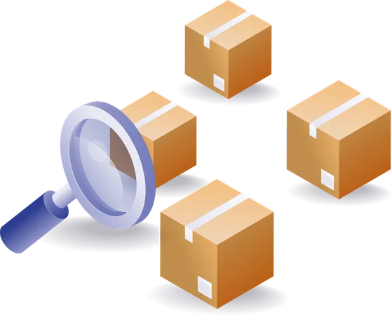 Parcel search  Illustration