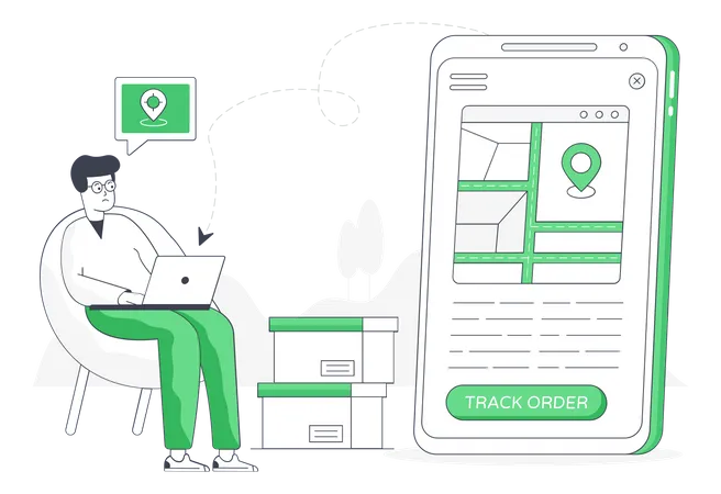 Parcel Tracking  Illustration