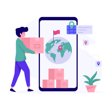 Parcel Tracking  Illustration