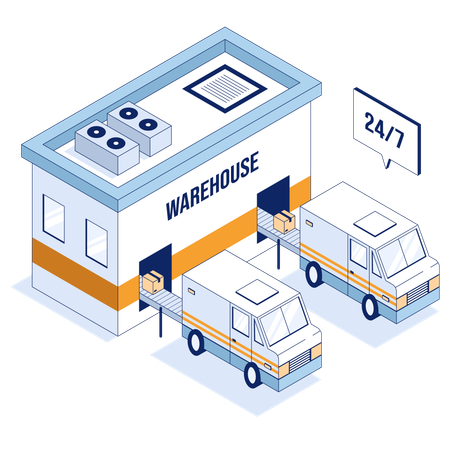 Parcel warehouse  Illustration