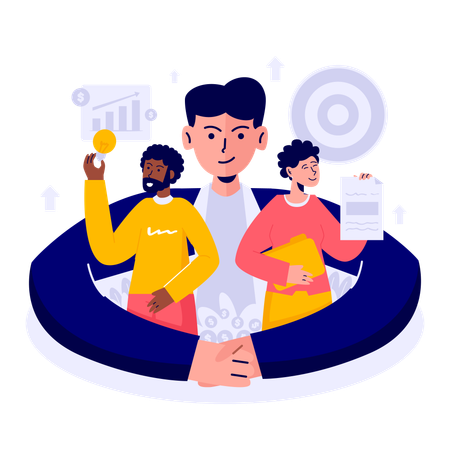 Parceria comercial entre duas empresas  Ilustração