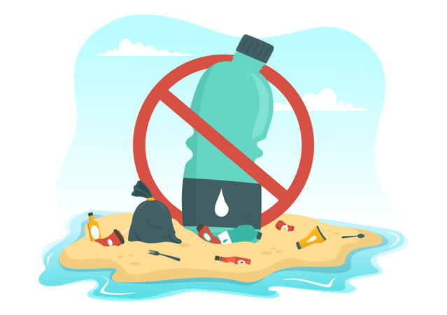 Pare a poluição plástica nos oceanos  Ilustração