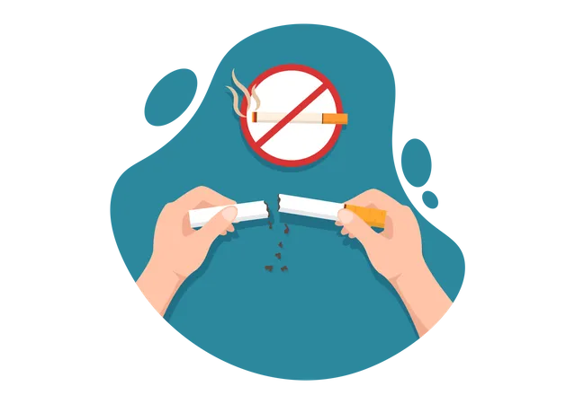 Pare De Fumar Ou Nao Cigarros Para Lutar Contra O Habito Insalubre Do Fumante Medico E Como Um Alerta Precoce Na Ilustracao Plana Dos Desenhos Animados Ilustração