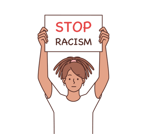 Pare com o racismo  Ilustração