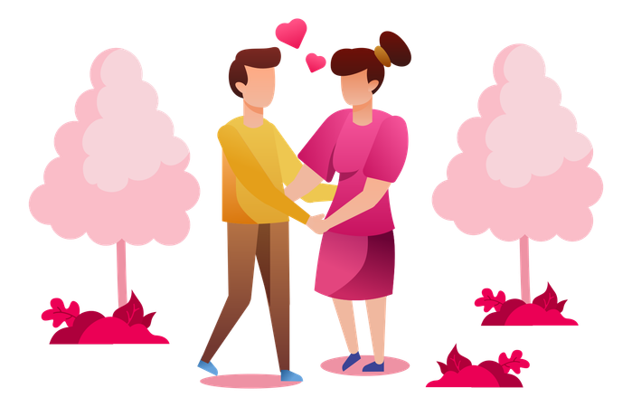 Pareja abrazándose  Ilustración