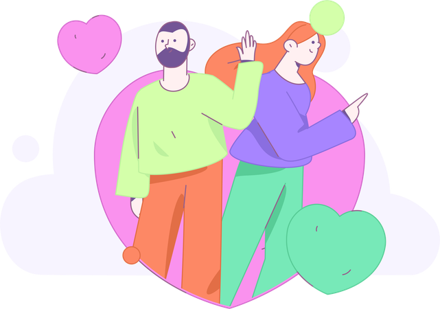 Pareja amándose  Illustration