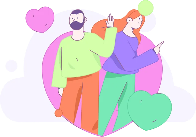 Pareja amándose  Illustration