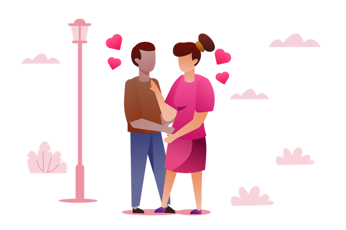 Pareja amorosa  Ilustración