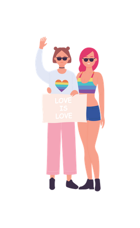 Pareja asexual  Ilustración