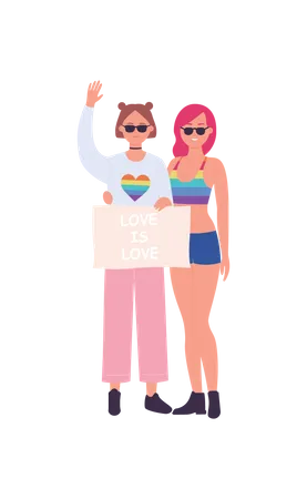 Pareja asexual  Ilustración