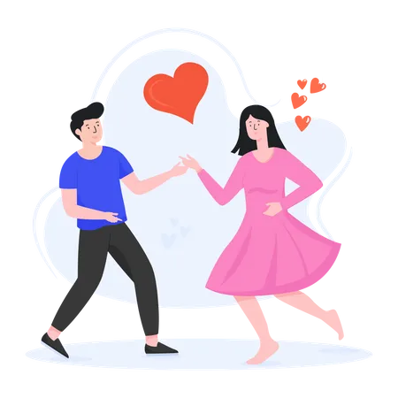 Pareja bailando juntos  Ilustración