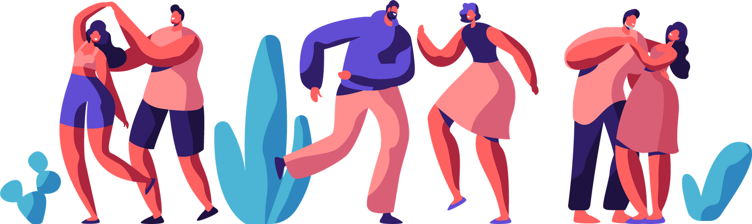Pareja bailando juntos  Ilustración