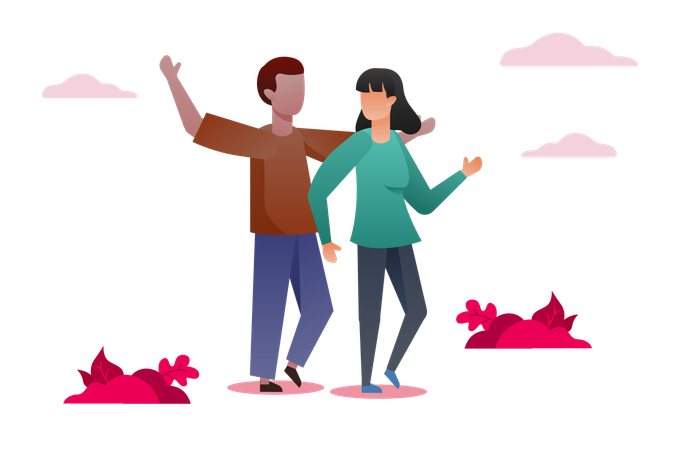 Pareja bailando juntos  Ilustración