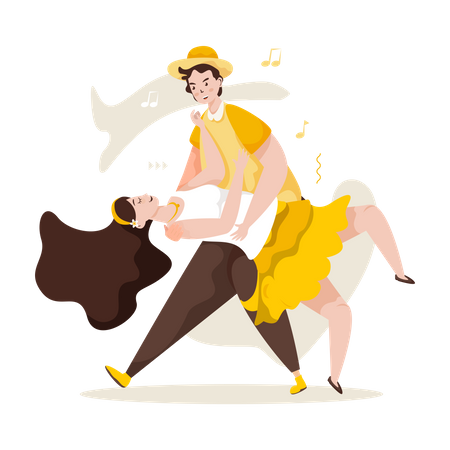 Baile de pareja  Ilustración