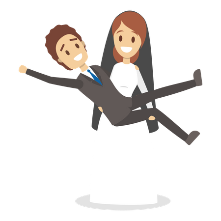 Boda De Pareja  Ilustración