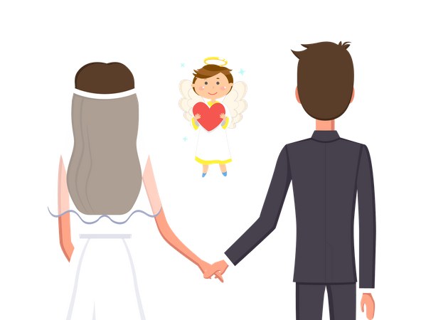 Boda De Pareja  Ilustración