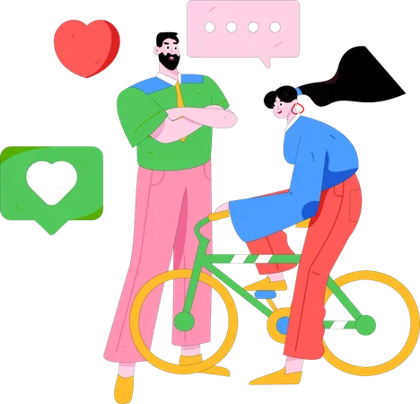 Pareja celebrando el día de san valentín  Ilustración