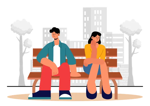 Pareja con problemas de relación  Ilustración