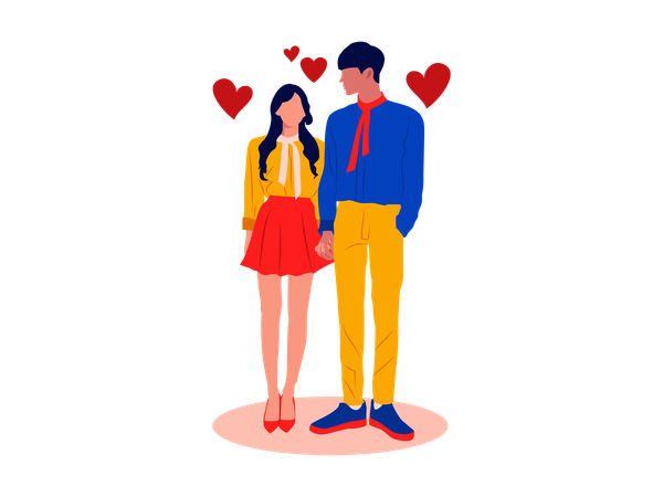 Pareja con traje formal  Ilustración