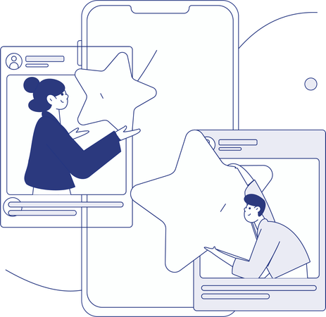 Pareja haciendo una conversación en línea  Ilustración