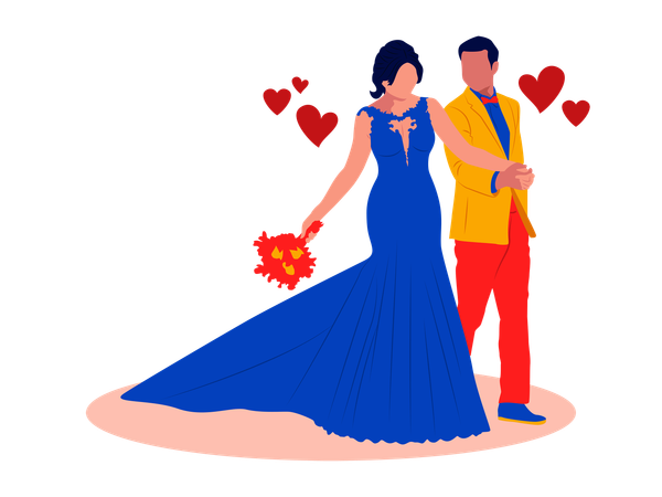 Pareja de boda  Illustration