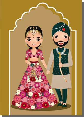 Pareja de boda  Ilustración