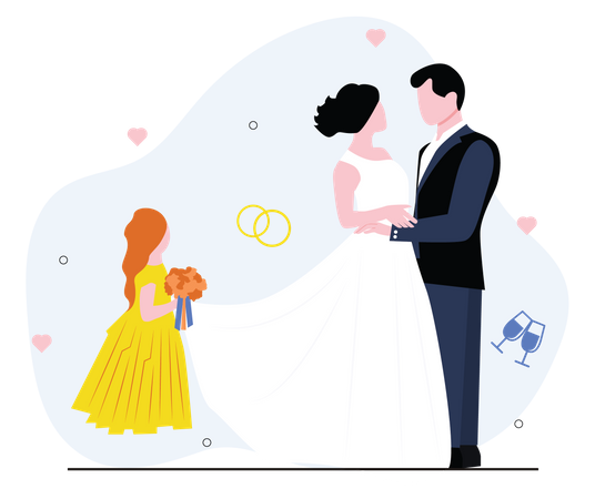 Pareja de boda  Ilustración