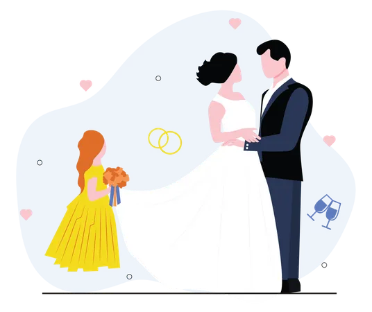 Pareja de boda  Ilustración