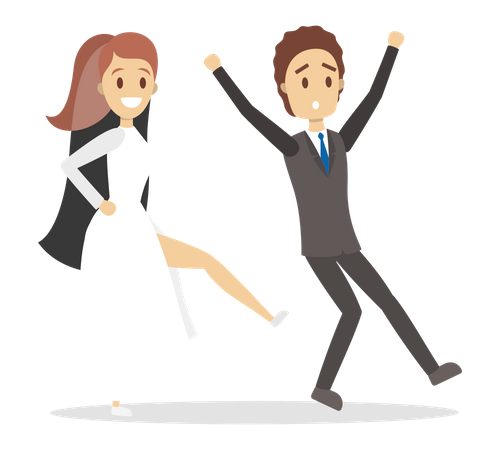 Pareja de boda  Ilustración