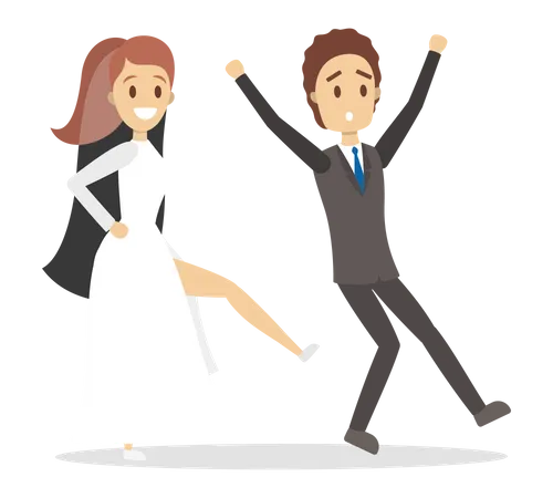 Pareja de boda  Ilustración