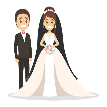 Pareja de boda  Ilustración