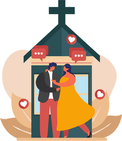 Pareja de boda  Ilustración