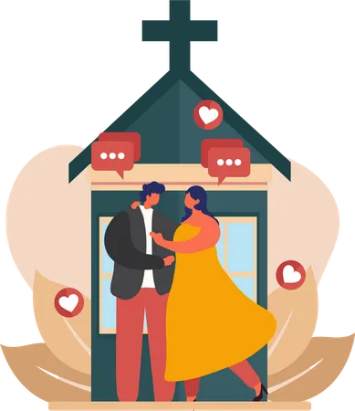 Pareja de boda  Ilustración