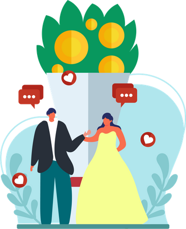 Pareja de boda  Ilustración