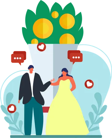 Pareja de boda  Ilustración