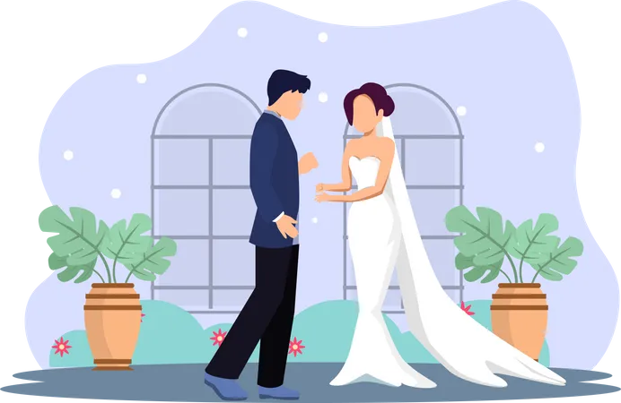 Pareja de boda  Ilustración