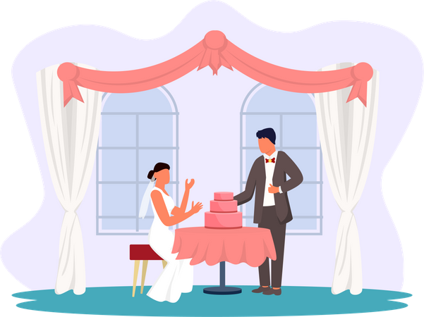 Pareja de boda  Ilustración