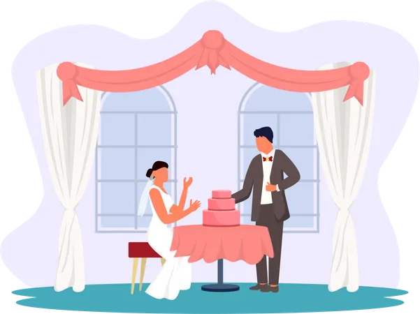 Pareja de boda  Ilustración