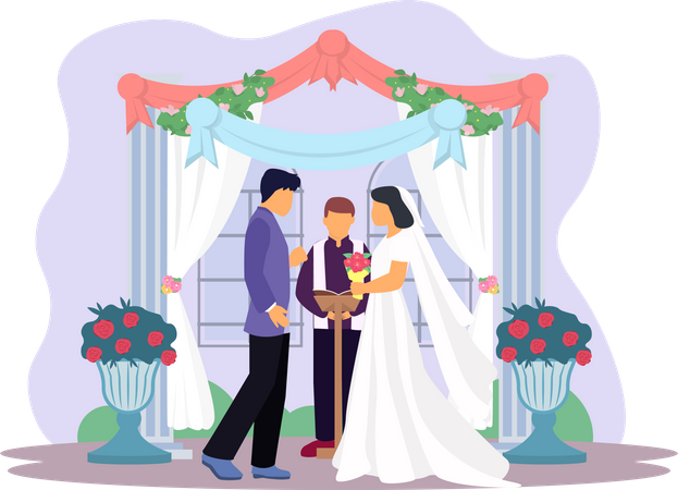 Pareja de boda  Ilustración