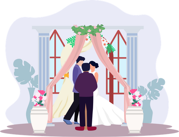 Pareja de boda  Ilustración