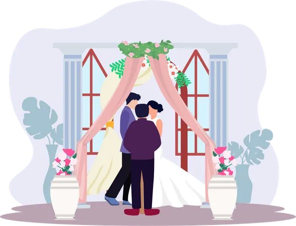 Pareja de boda  Ilustración