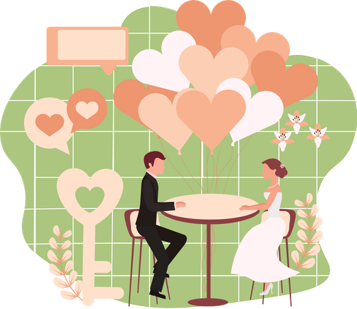 Pareja de boda  Ilustração