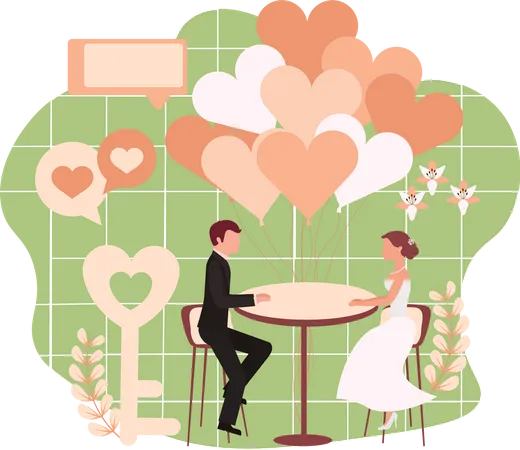 Pareja de boda  Ilustração