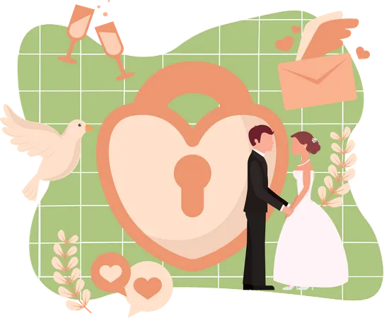 Pareja de boda  Ilustração