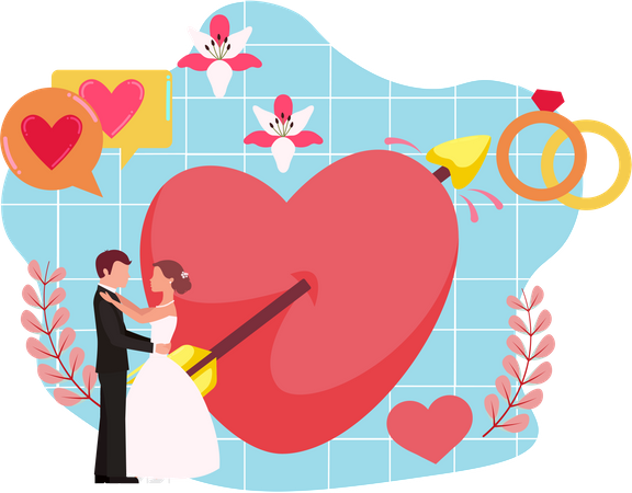 Pareja de boda  Ilustración