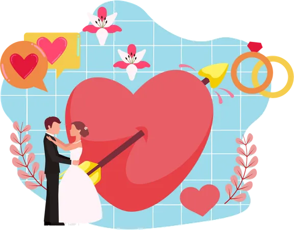 Pareja de boda  Ilustración