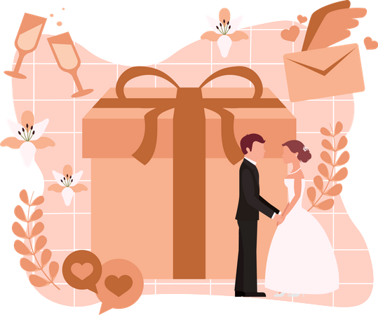 Pareja de boda  Ilustração