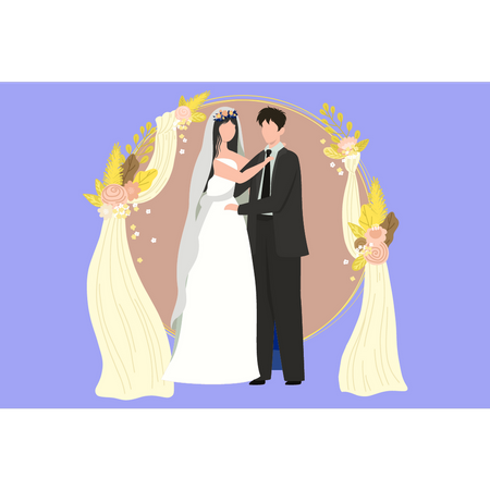 Pareja de boda  Ilustración