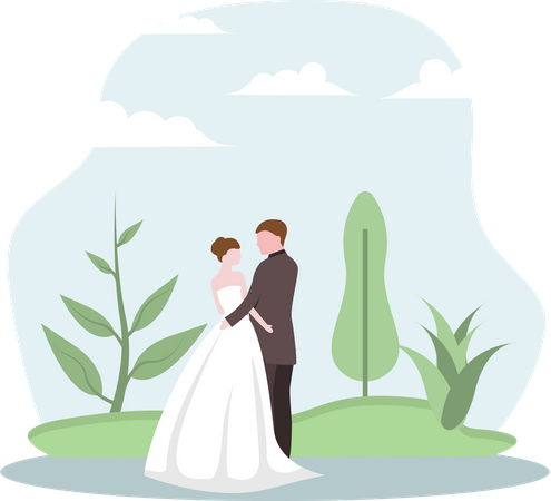 Pareja de boda  Ilustración