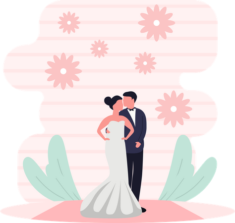 Pareja de boda  Ilustración